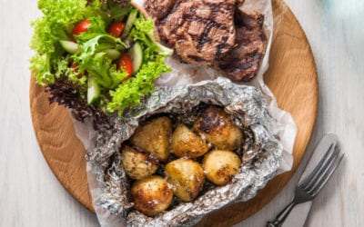 Australia Day Roasted Spud Lite with Lamb Cutlets