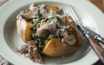 Baked Potatoes with Creamy Garlic Mushrooms