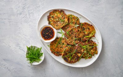 Korean Potato Pancakes with Soy Dipping Sauce