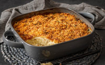 Potato, Celeriac and Bacon Gratin
