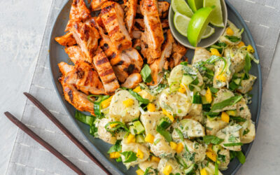 BBQ Tandoori Chicken with Potato, Mango & Mint Salad