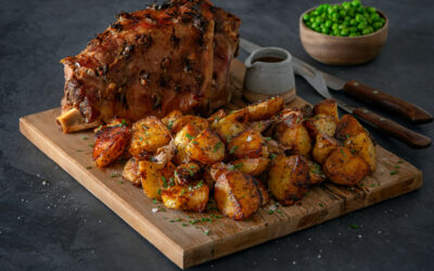 Roast Lamb with Minty Roast Potatoes