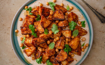 Roast Potatoes with Harissa Whipped Feta