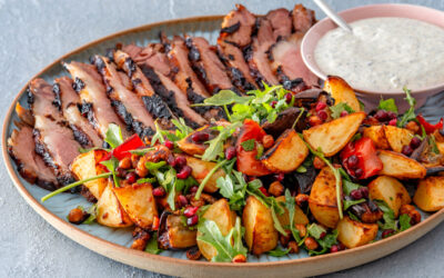 Roast Lamb with Vegetable Salad