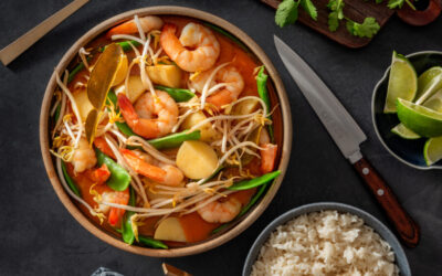 BABY POTATO AND PRAWN THAI RED CURRY