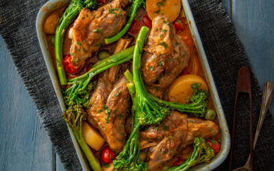 BRAISED AROMATIC LAMB SHANKS WITH LEMON POTATOES