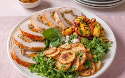 Turkey & Peach Roll with Roast Potato Salad