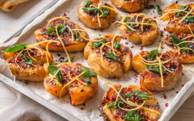 SMASHED DUCK FAT POTATOES