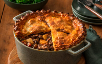 Slow Cooked Beef Rib, Shiraz & Mushroom Pot Pie
