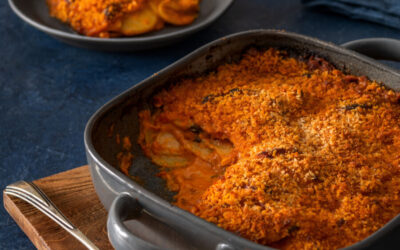 Creamy Tomato Vodka & Gochujang Potato Bake